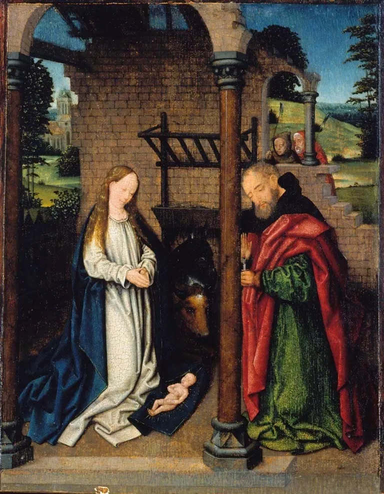 The Nativity, by Unknown, oil, 1475