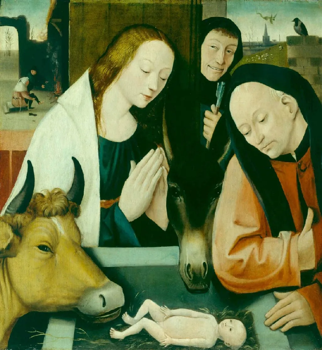 The Nativity - The Adoration of the Christ Child, by Unknown, oil, 1550