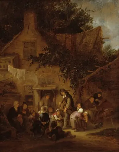 The Organ-Grinder Outside a Cottage, by Unknown