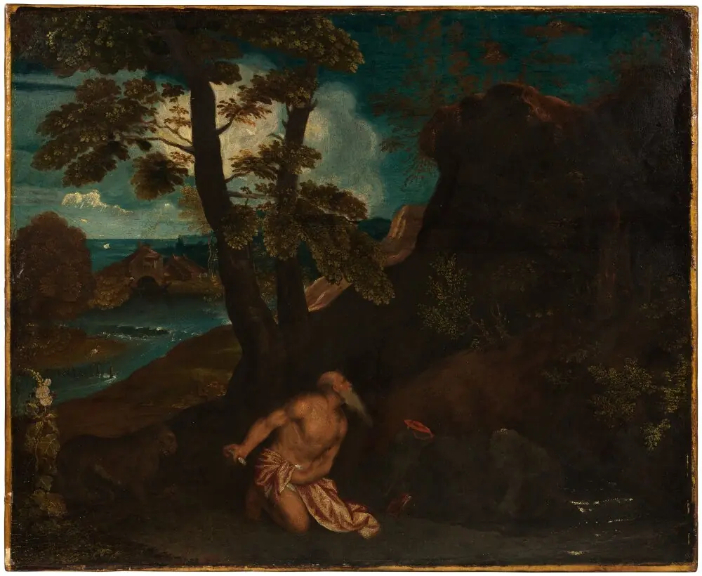 The Penitent St Jerome in the Moonlight, by Unknown