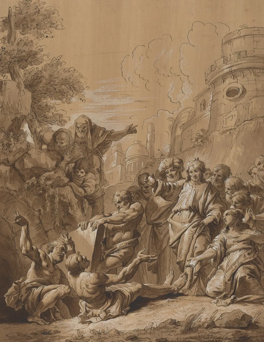 The Raising of Lazarus, by Unknown, ink, 1701