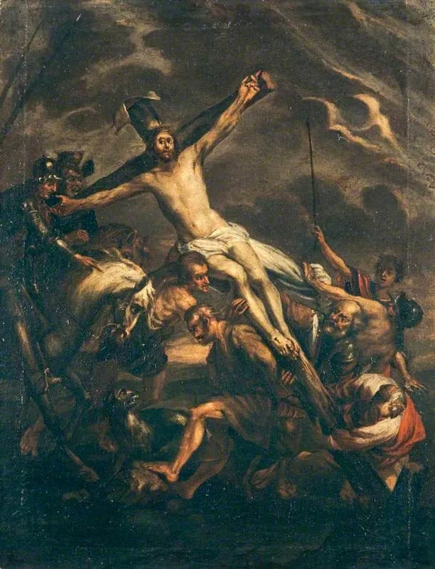 The Raising of the Cross, by Unknown, oil, 1610