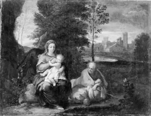 The Rest on the Fligth into Egypt, by Unknown