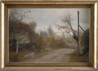 The Road at Mogenstrup, Zealand. Autumn, by Unknown, 1888