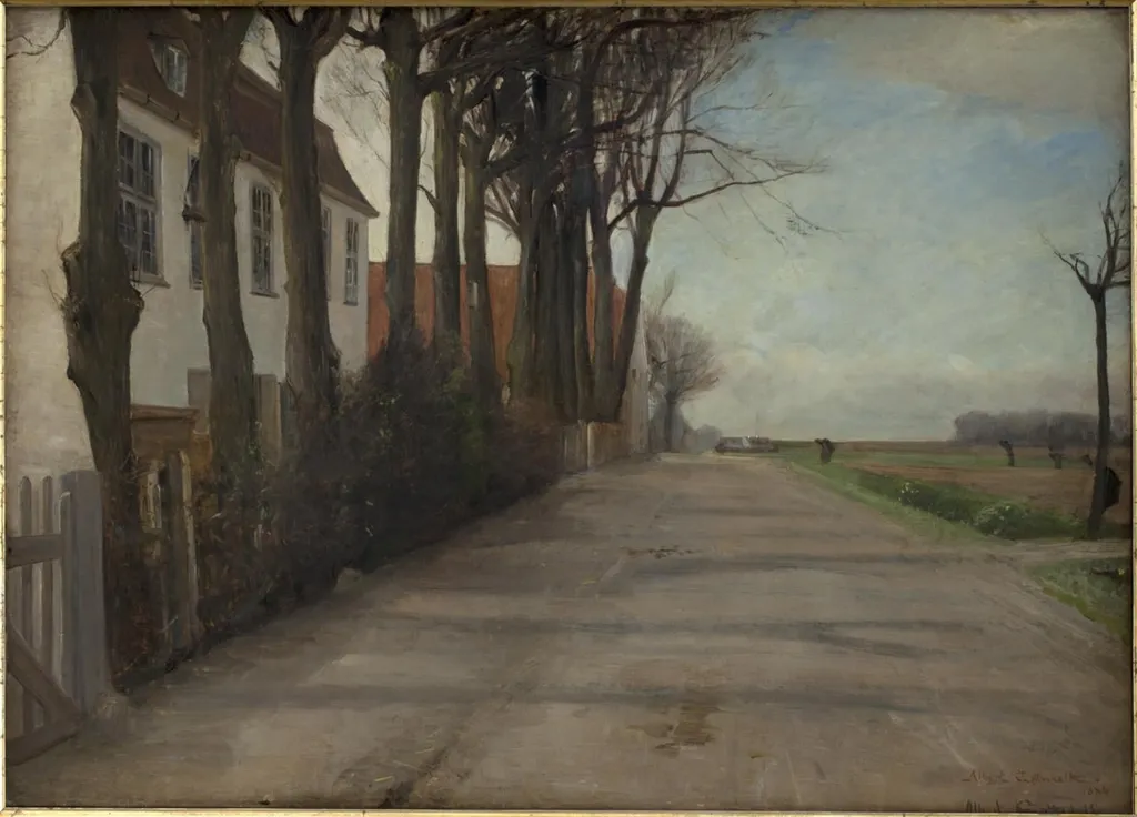 The Road Leading past "Store Godthaab", a Country House near Copenhagen, by Unknown, 1884