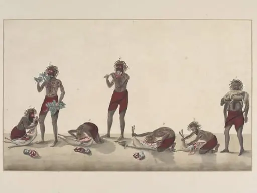 The Sheep-eater exhibiting his powers at Fategarh in Uttar Pradesh on 3 March 1796, by Unknown