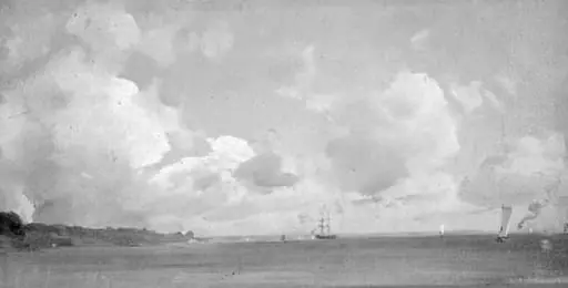 The Sound with ships, Near Espergærde, by Unknown