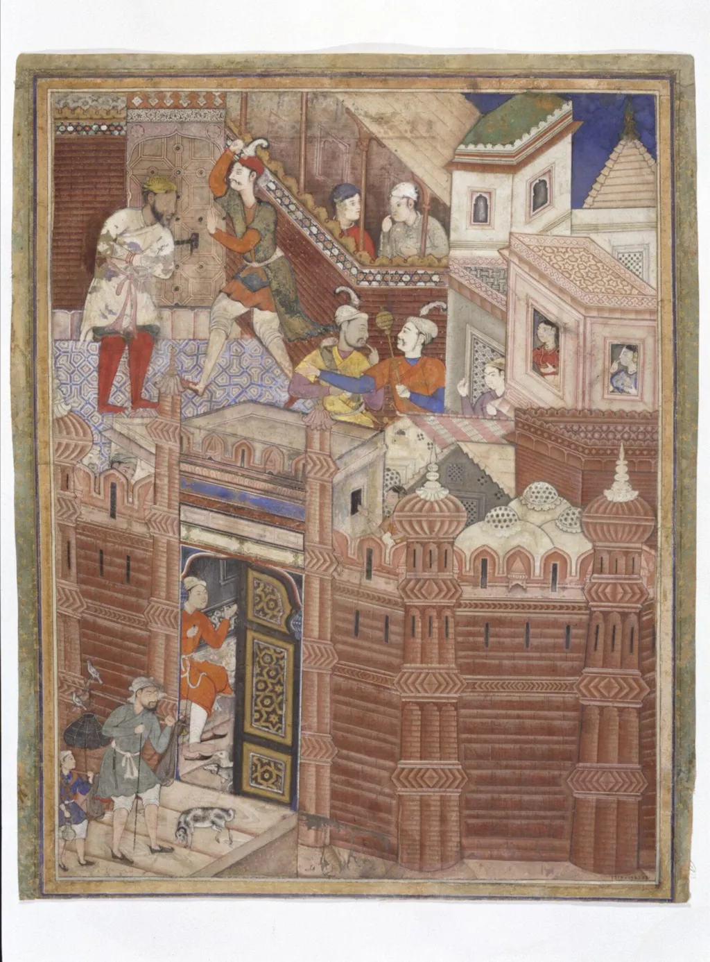 The spy Tayir enters a fort to release the captive Faizlan Shah., by Unknown, paint, 1570