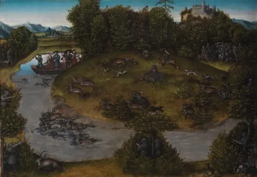 The Stag Hunt of the Elector Frederic the Wise (1463-1525) of Saxony, by Unknown