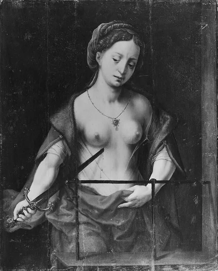 The suicide of Lucretia, by Unknown
