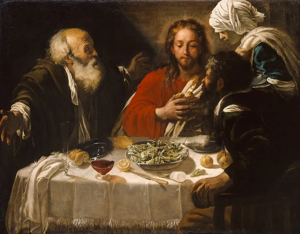 The supper at Emmaus, by Unknown, oil, 1621