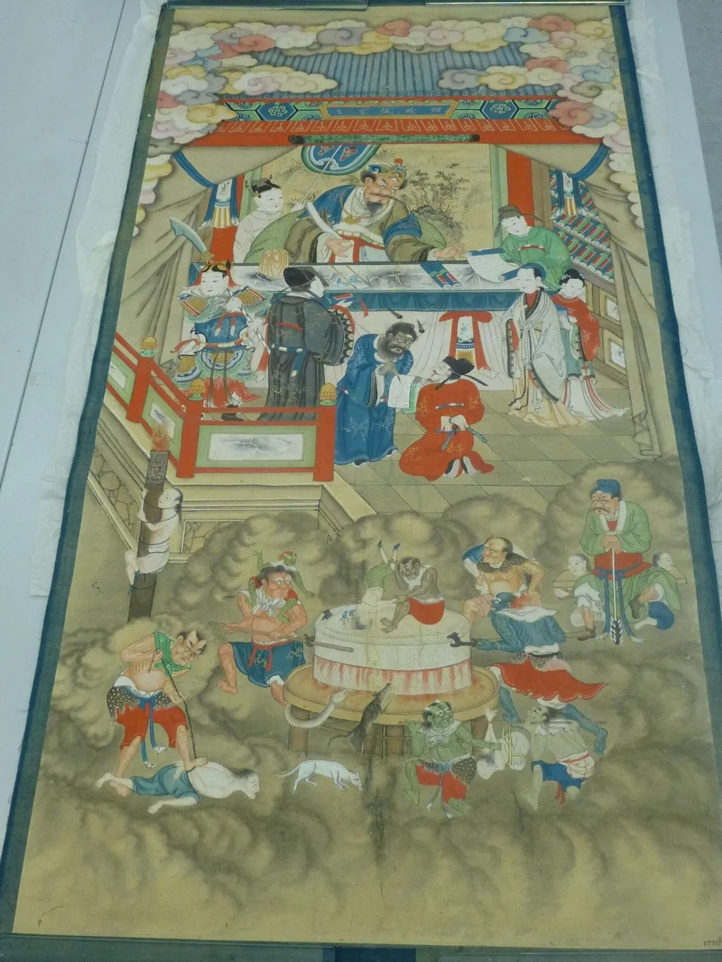 The Ten Kings of Purgatory: King of the Five Offices of the Fourth Court, by Unknown, paint, 1800