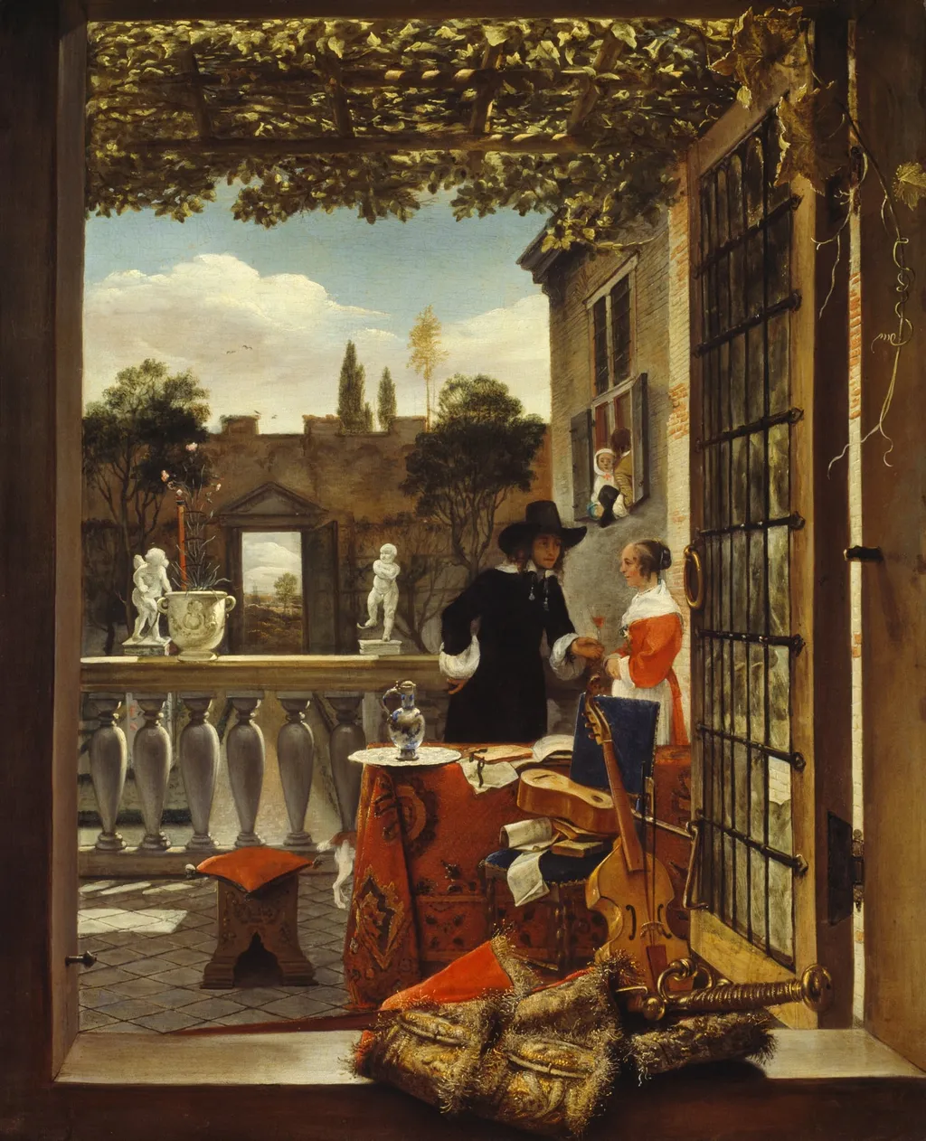 The Terrace, by Unknown, oil, 1660