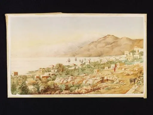 The Town and Bay of Beirut, by Unknown