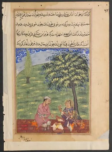 The unfaithful wife explaining away the presence of the dough elephant, from a Tuti-nama (Tales of a Parrot): Eighth Night, by Unknown