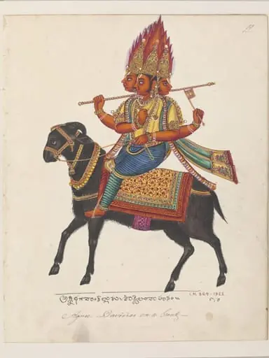 The Vedic god Agni, the god of fire and guardian of the south-east, by Unknown