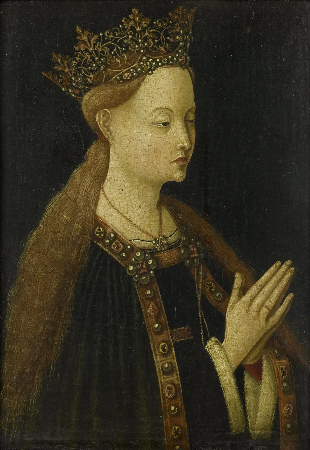 The Virgin, by Unknown, oil, 1500