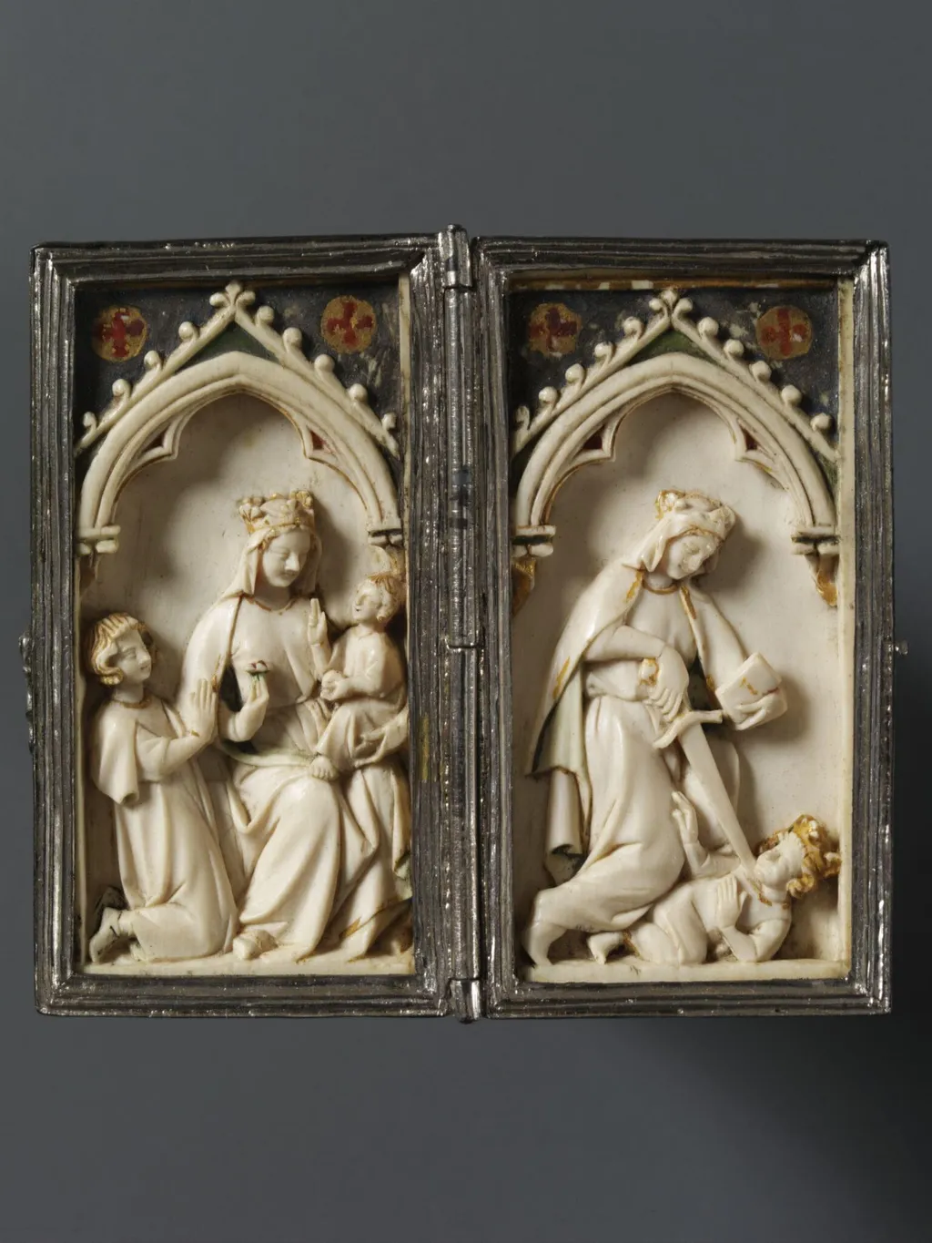 The Virgin and Child and St Catherine with the Emperor Maxentius, by Unknown, 1300
