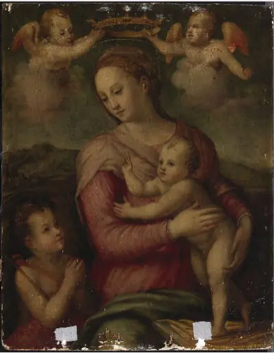 The Virgin and Child with Saint John the Baptist and Angels, by Unknown