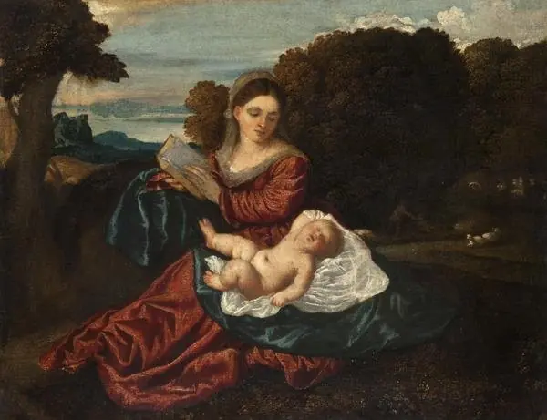 The Virgin and Sleeping Christ Child, by Unknown