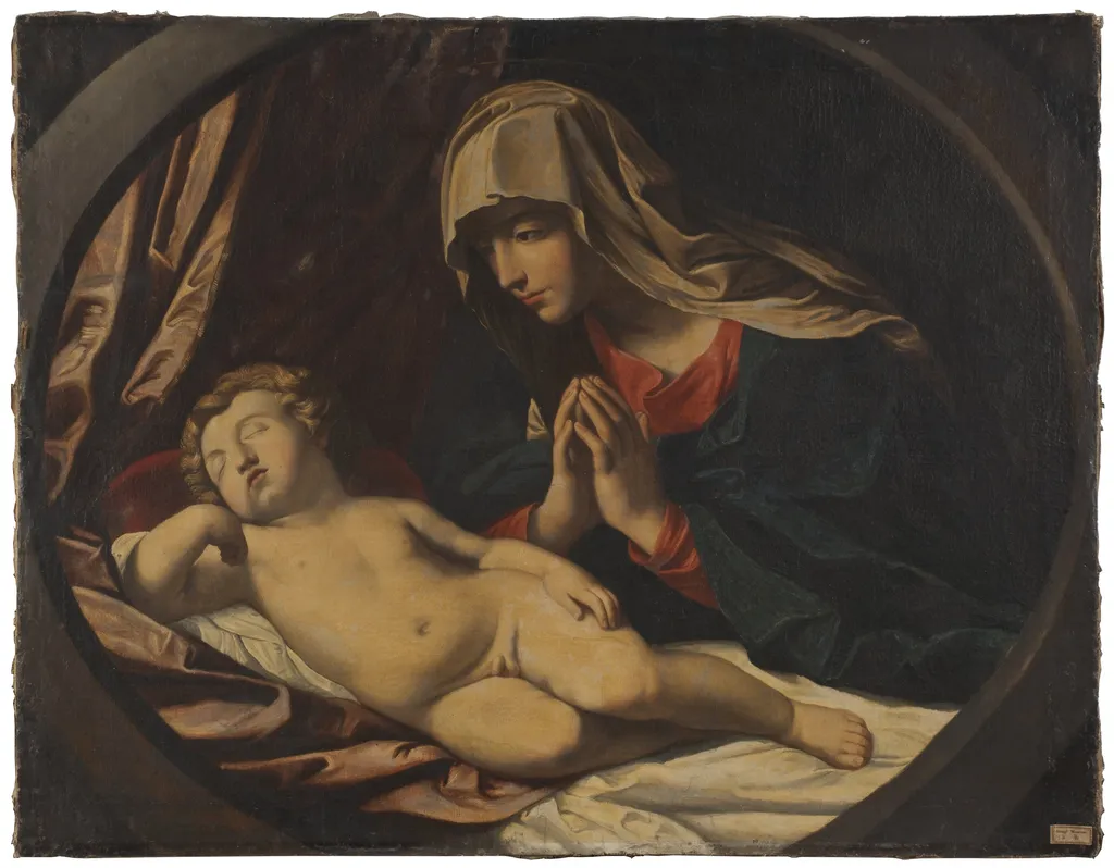 The Virgin and the Sleeping Child, by Unknown, oil