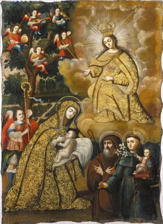 The Virgin of Mercy with Three Saints, by Unknown