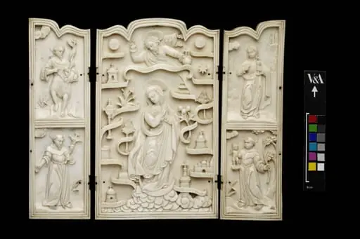 The Virgin of the Immaculate Conception (Tota Pulchra); with St John the Baptist, St Francis of Assisi, St John the Evangelist and St Anthony of Padua, by Unknown