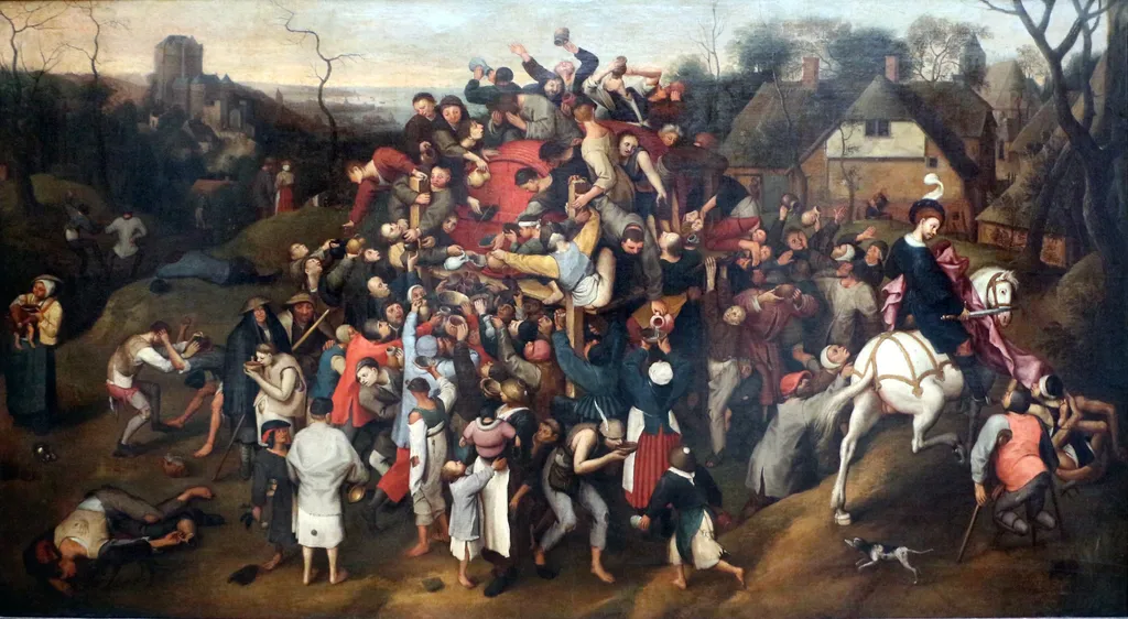 The Wine of Saint Martin's Day, by Unknown, oil, 1574