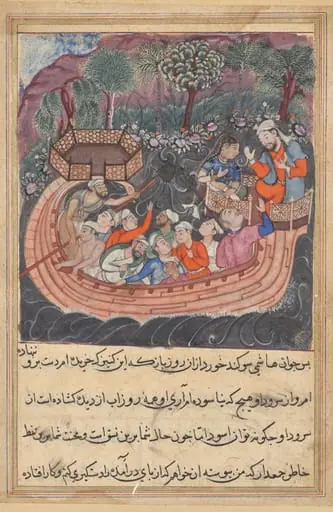 The young man of Baghdad reveals his true identity to the Hashimi, from a Tuti-nama (Tales of a Parrot: Forty-eighth Night, by Unknown