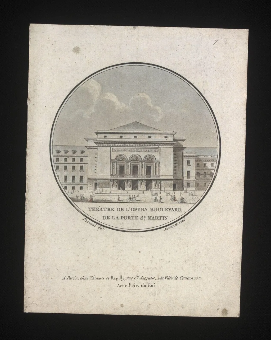 Theatre de L'Opera Boulevard de La Pote St. Martin, by Unknown, 1750