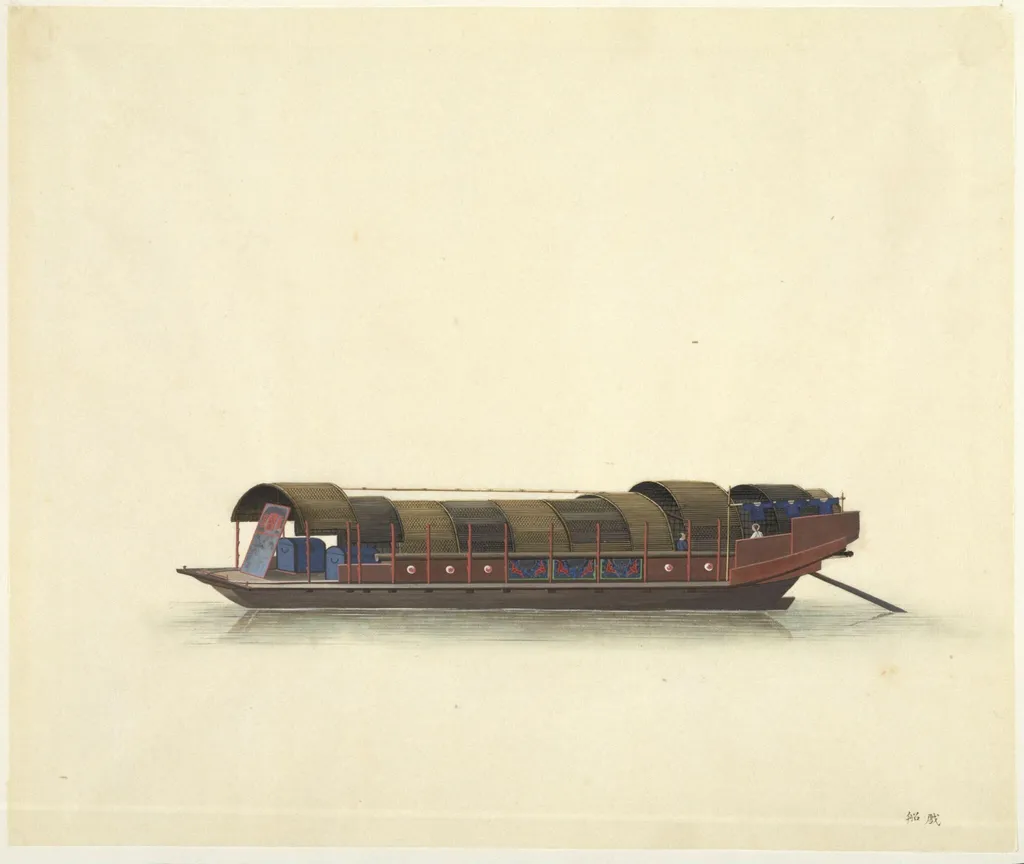 Theatrical Troupe's Boat, by Unknown, paint, 1810