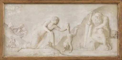 Thetis Immersing her Infant Son Achilles in the River Styx to Make him Invulnerable, by Unknown