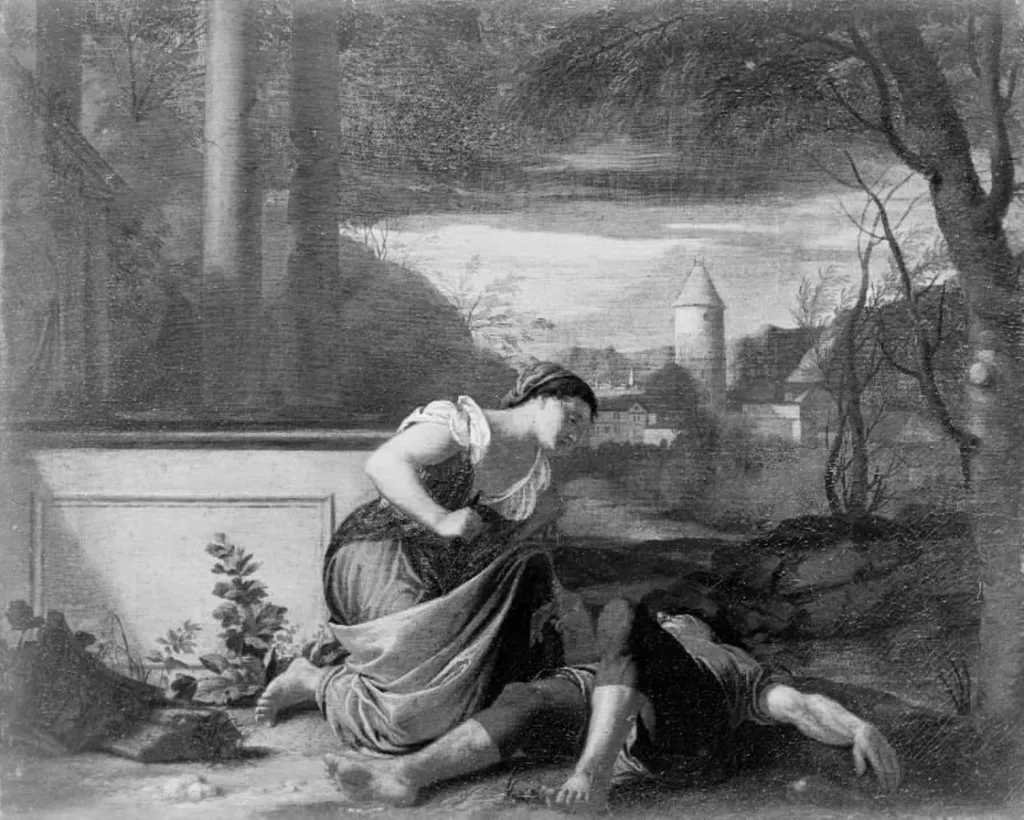 Thisbe's Suicide by the Body Pyramus, by Unknown, 1650