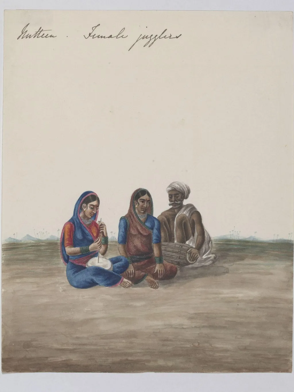 Three entertainers, by Unknown, paint, 1826