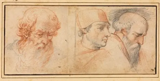 Three Head Studies, by Unknown