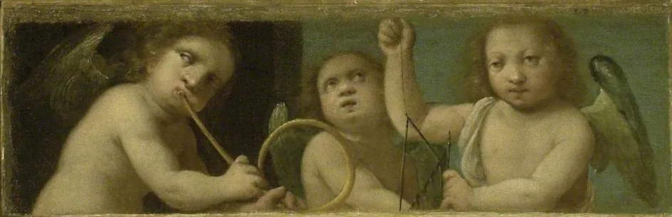 Three Putti with Musical Instruments, by Unknown, unspecified, 1525