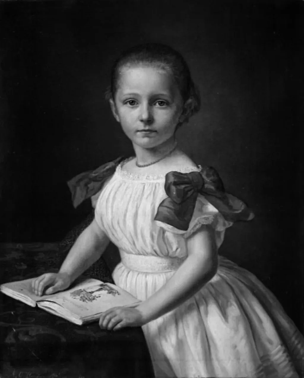 Thyra Schou, f. Knudsen, som barn, by Unknown, 1865