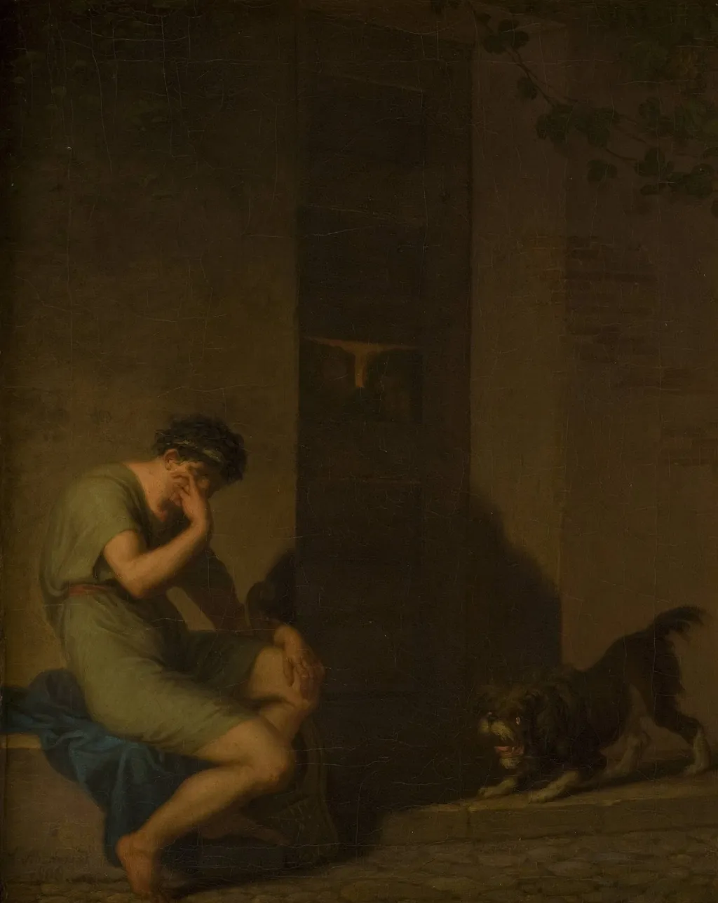 Tibullus Lamenting outside the Door of his Beloved, by Unknown, 1808