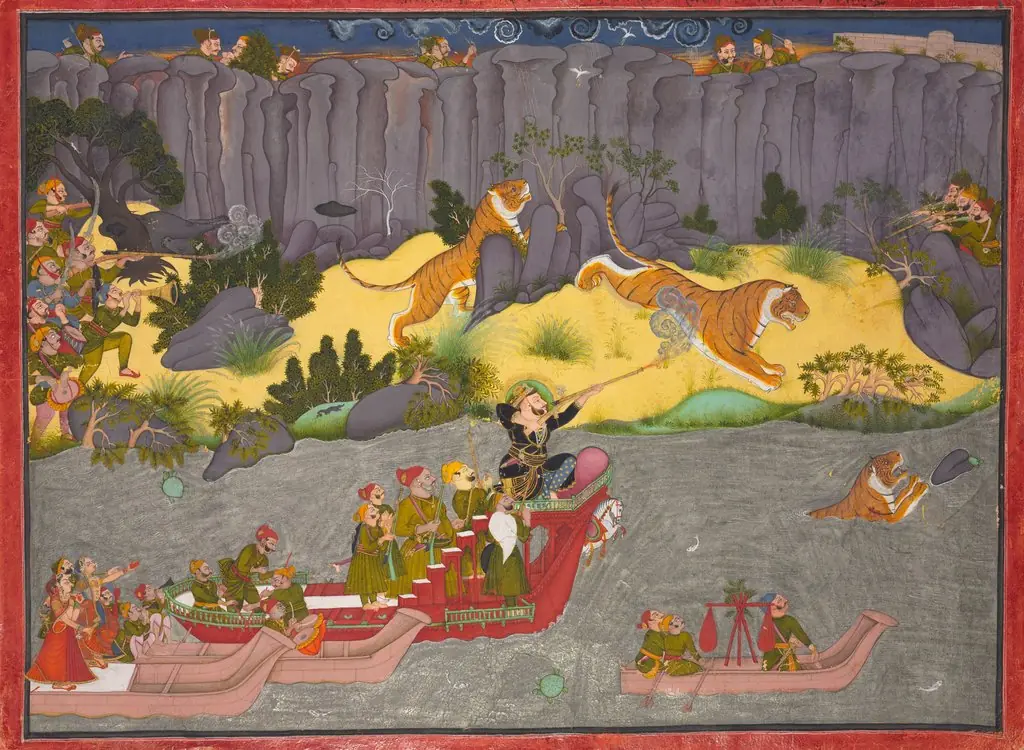 Tiger Hunt of Raja Ram Singh II, by Unknown