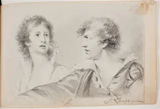 To hoveder, by Unknown, 1750