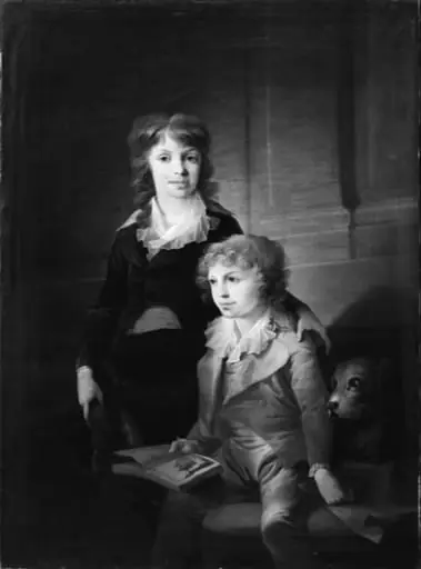 To ynglinge med en hund, by Unknown