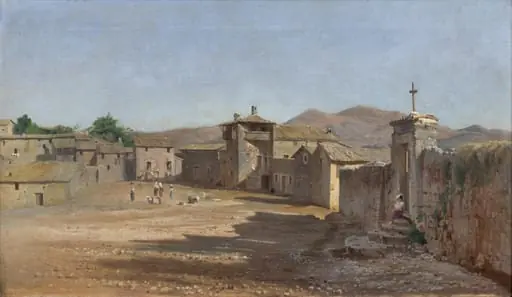 Torvet i Anticoli Corrado, Italien, by Unknown