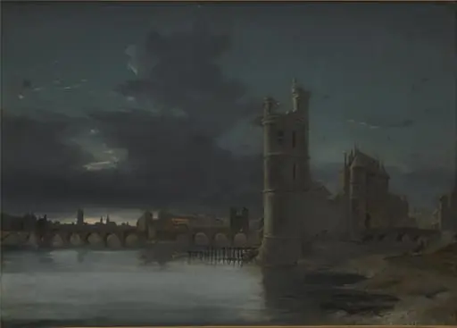 Tour St. Jacques and Notre Dame, Paris. Evening, by Unknown