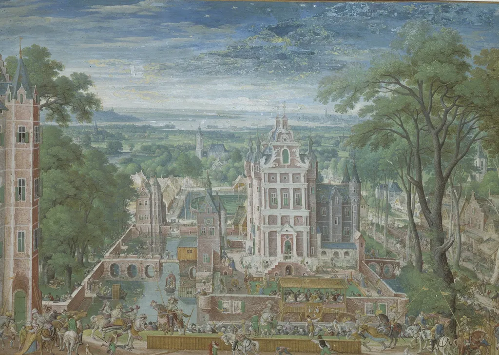 Tournament outside a Castle, by Unknown, unspecified, 1571