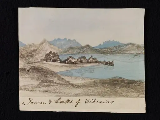 Town & Lake of Tiberias, by Unknown