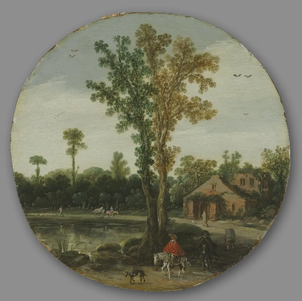 Travelers by a Lake, by Unknown