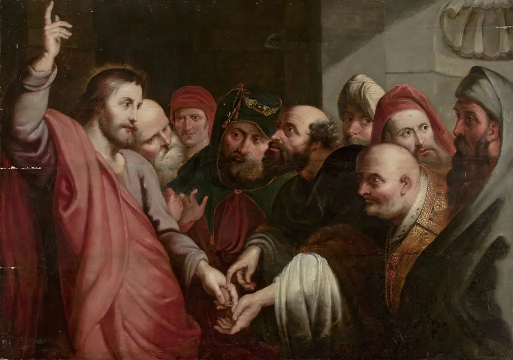 Tribute penny (Matthew 22:15–22; Mark 12:13–17; Luke 20:21–26), by Unknown