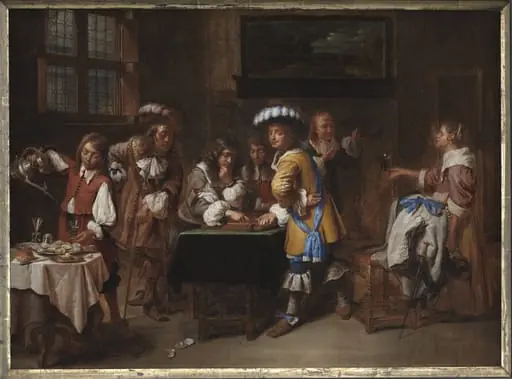 Trictrac Players, by Unknown