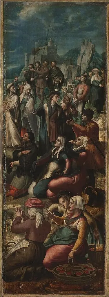 Triptych:Crucifixion of Jesus (right panel), by Unknown