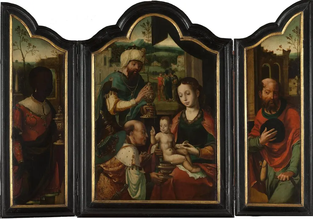Triptych with Adoration of the Magi, by Unknown